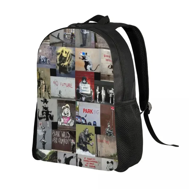 Mochila personalizada de Banksy Inglaterra para hombre y mujer, bolsa impermeable con estampado de grafiti, arte callejero, Escuela Universitaria