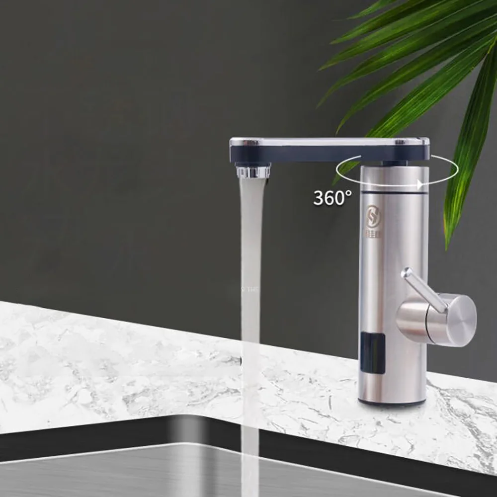 Tianview Cold and hot kitchen electric faucet washroom digital display fast heating faucet kitchen stainless steel faucet