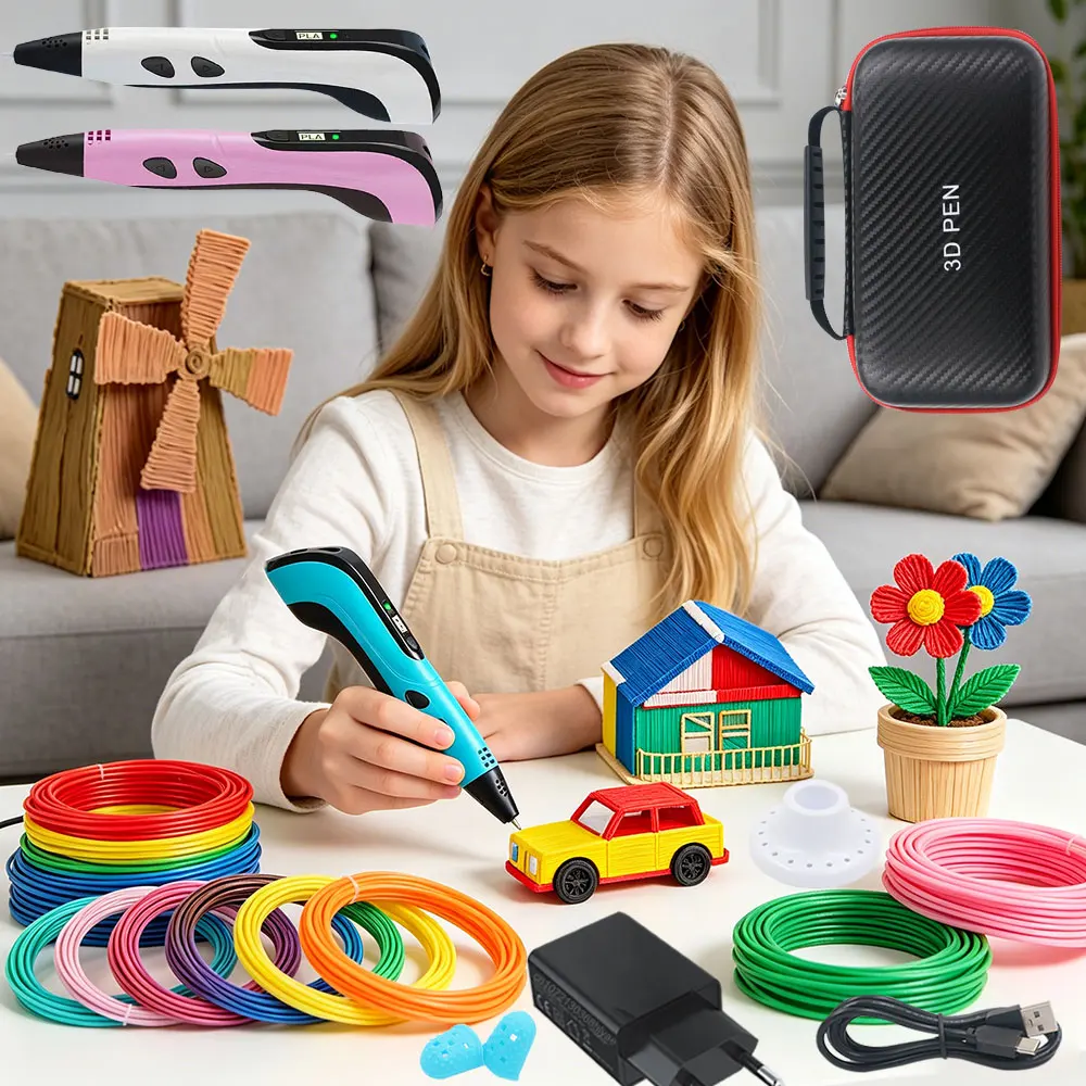 

New Design 3D Printing Painting Pen Set with PLA Filament Portable Travel Storage Box Children Birthday Christmas Creative Gift