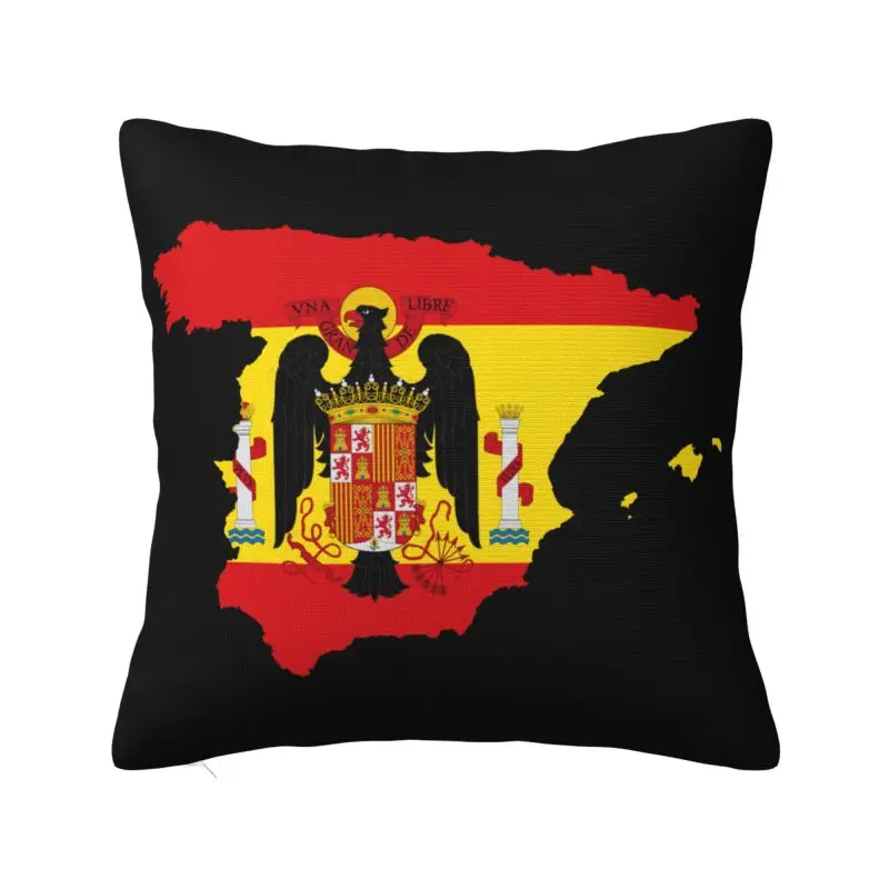 

Custom Franco Spain Flag Map Throw Pillow for Sofa Spanish Proud Modern Cushion Cover Car Pillowcase