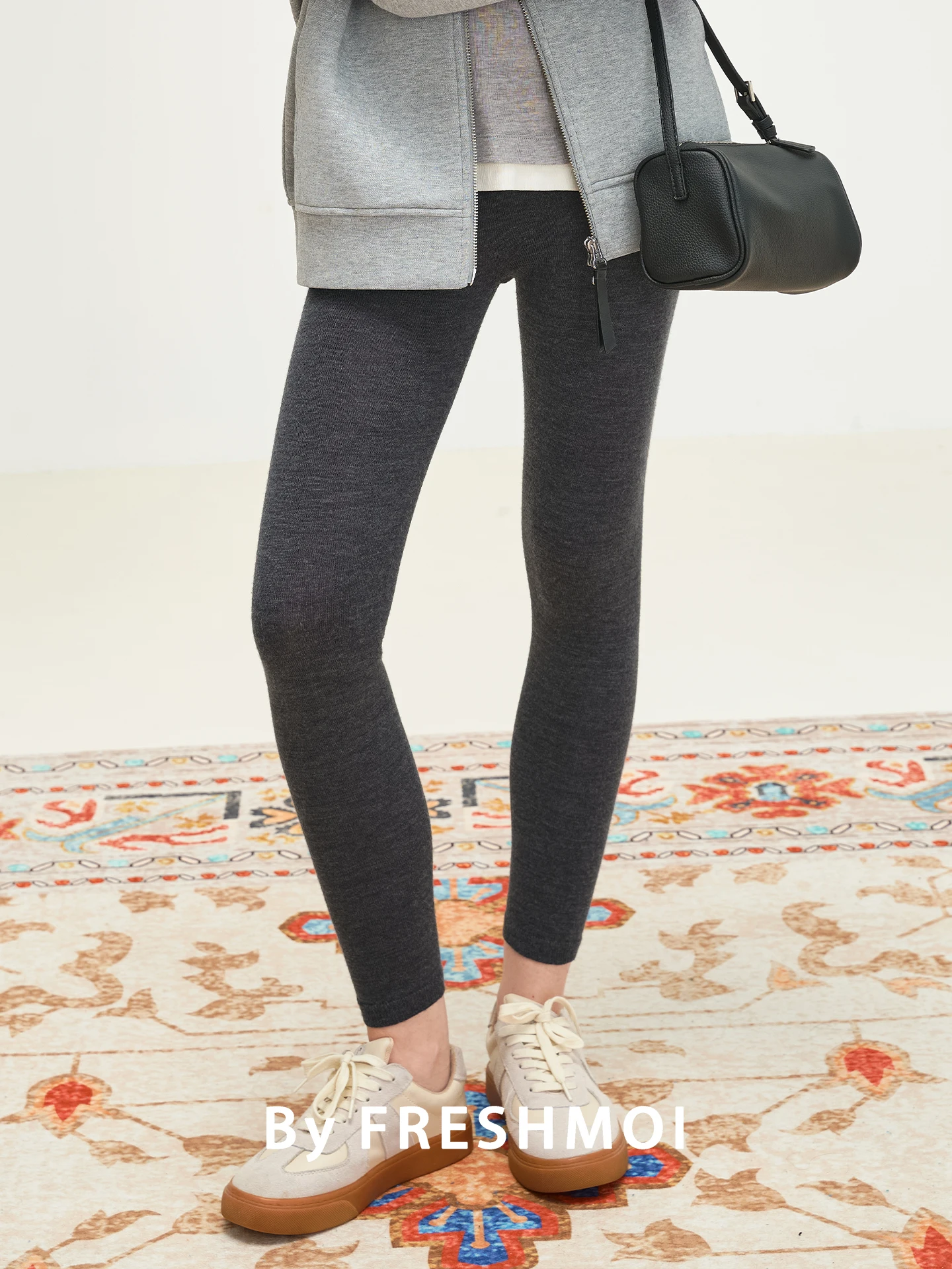 

Fre Moi Yangzi, 48 шт., брюки с высоким отскоком, ng, гладкие шерстяные брюки с базовым слоем, женские повседневные брюки