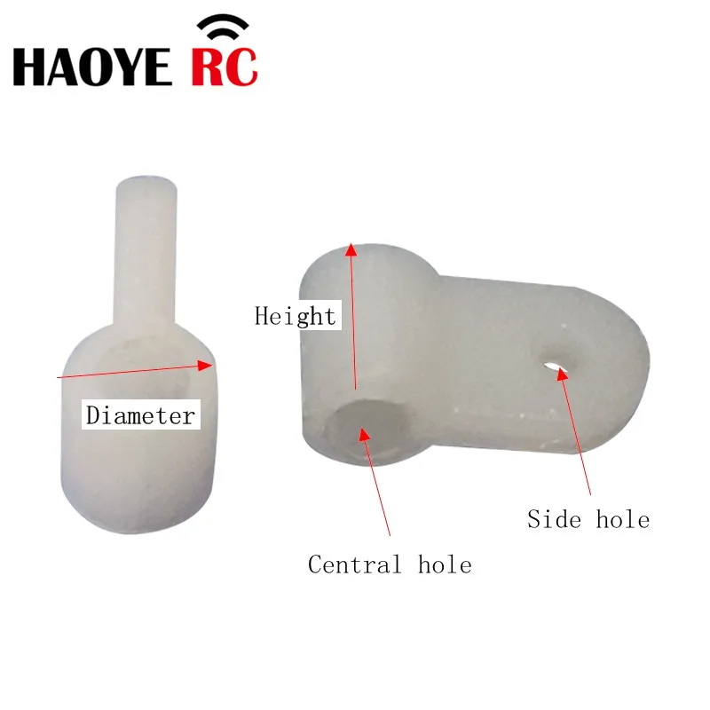 Haoye-nudillo de cabeza de suspensión, Conector de brazo de dirección de nailon, Color basculante, Blanco/Negro, accesorio de repuesto para Avión