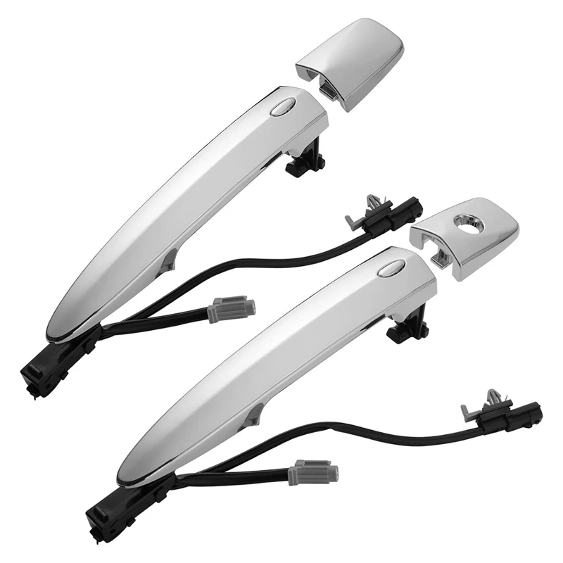 Manija Exterior para puerta delantera de coche Nissan, accesorio cromado con entrada inteligente para modelo Leaf Maxima Sentra 2009-2018 80645-1AA0A 80640-1AA0B, 1 par
