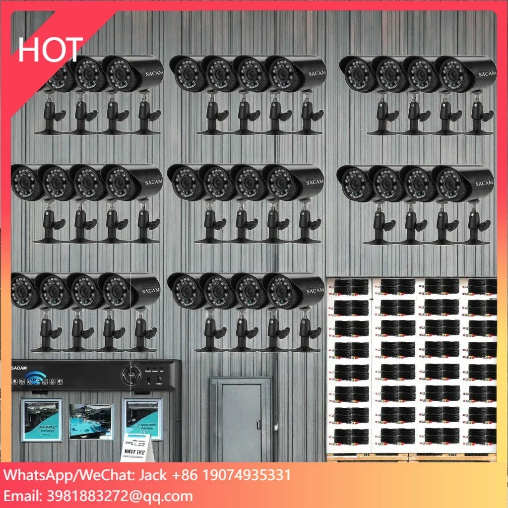 

Outdoor 32pcs Analog Home Security CCTV Camera Outdoor AHD HD 1080P DVR System With Night Vision 32ch HD 1080P Security Camera