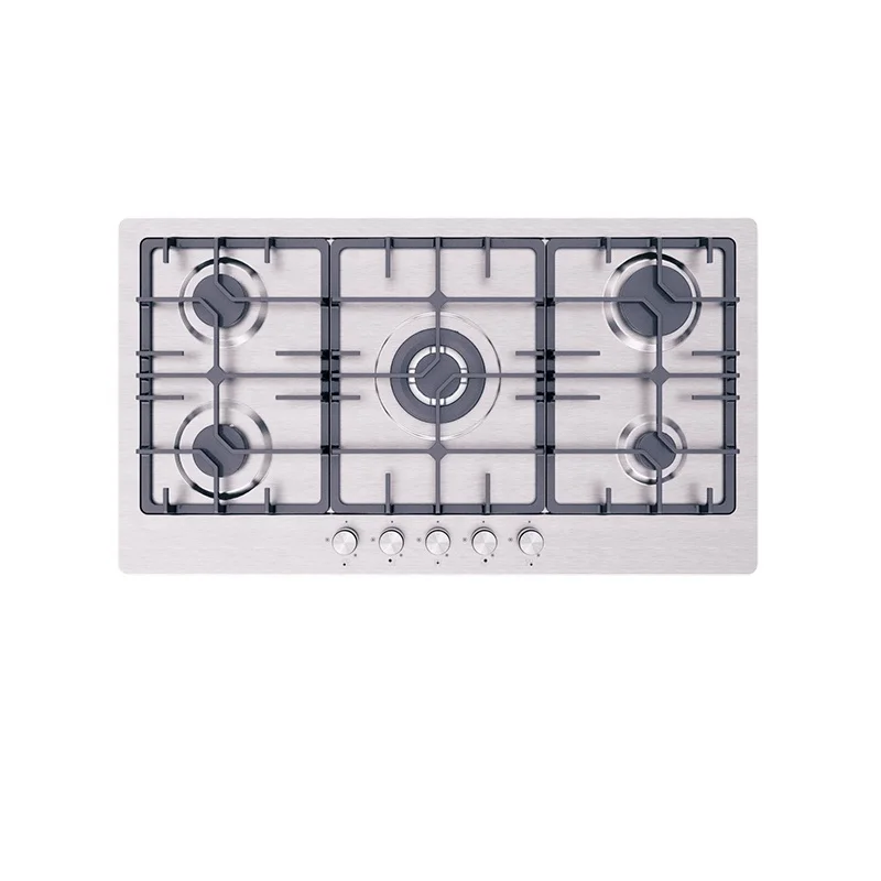 Home Kitchen Built-in Gas Hob Cooper Burner Gas Hob Stainless Steel Panel Gas Cooker