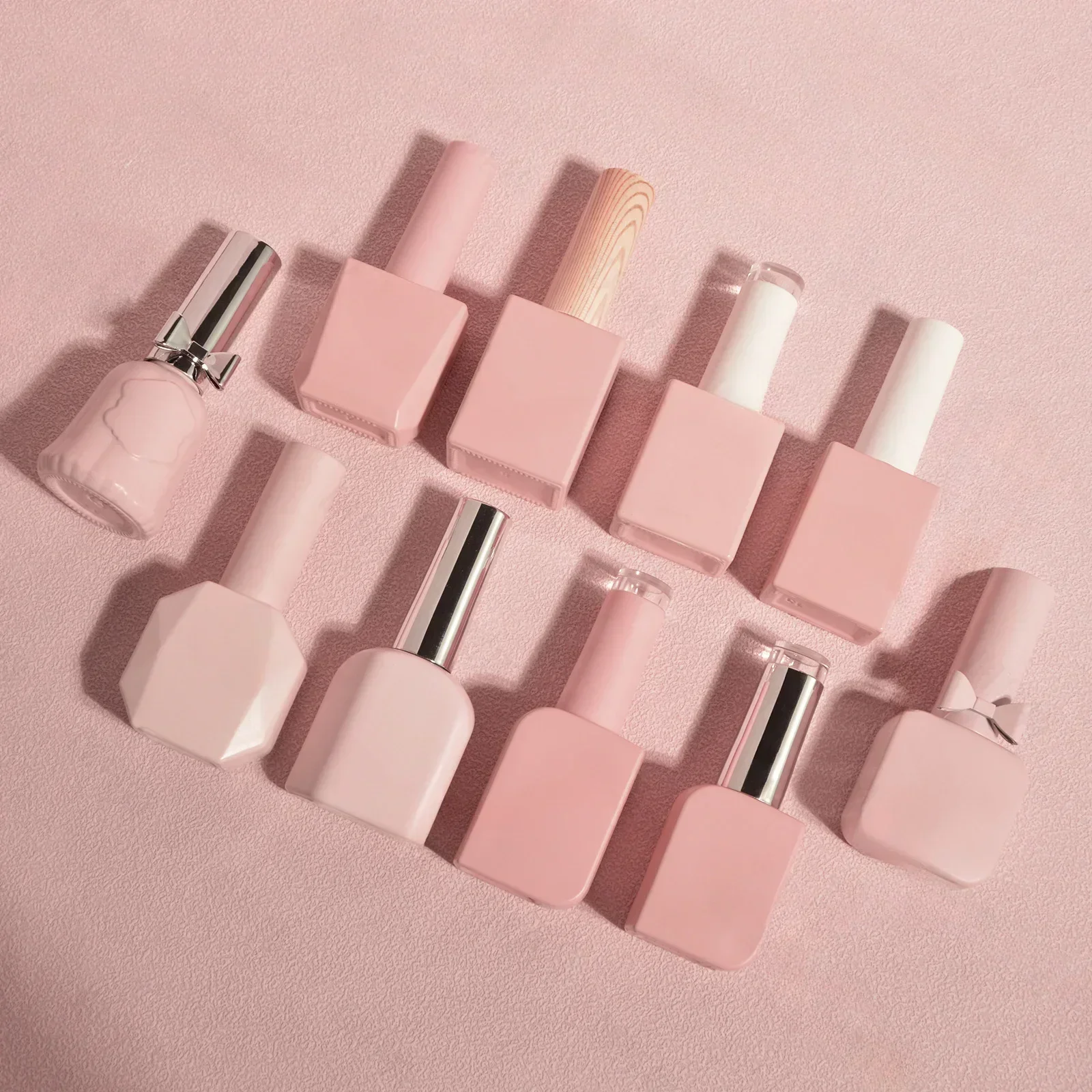 10 قطعة زجاجة طلاء الأظافر الفارغة 10/15 مللي لتقوم بها بنفسك جيل للأظافر الحاويات الوردي الزجاج مستحضرات التجميل مسمار الجمال النفط التعبئة زجاجة أدوات ماكياج #1