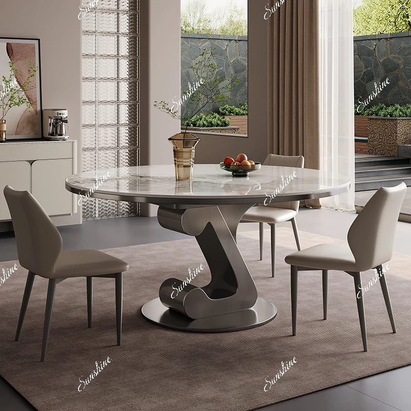 

Light luxury rock slab Light luxury Modern simple design Italian home restaurant table and chair combination