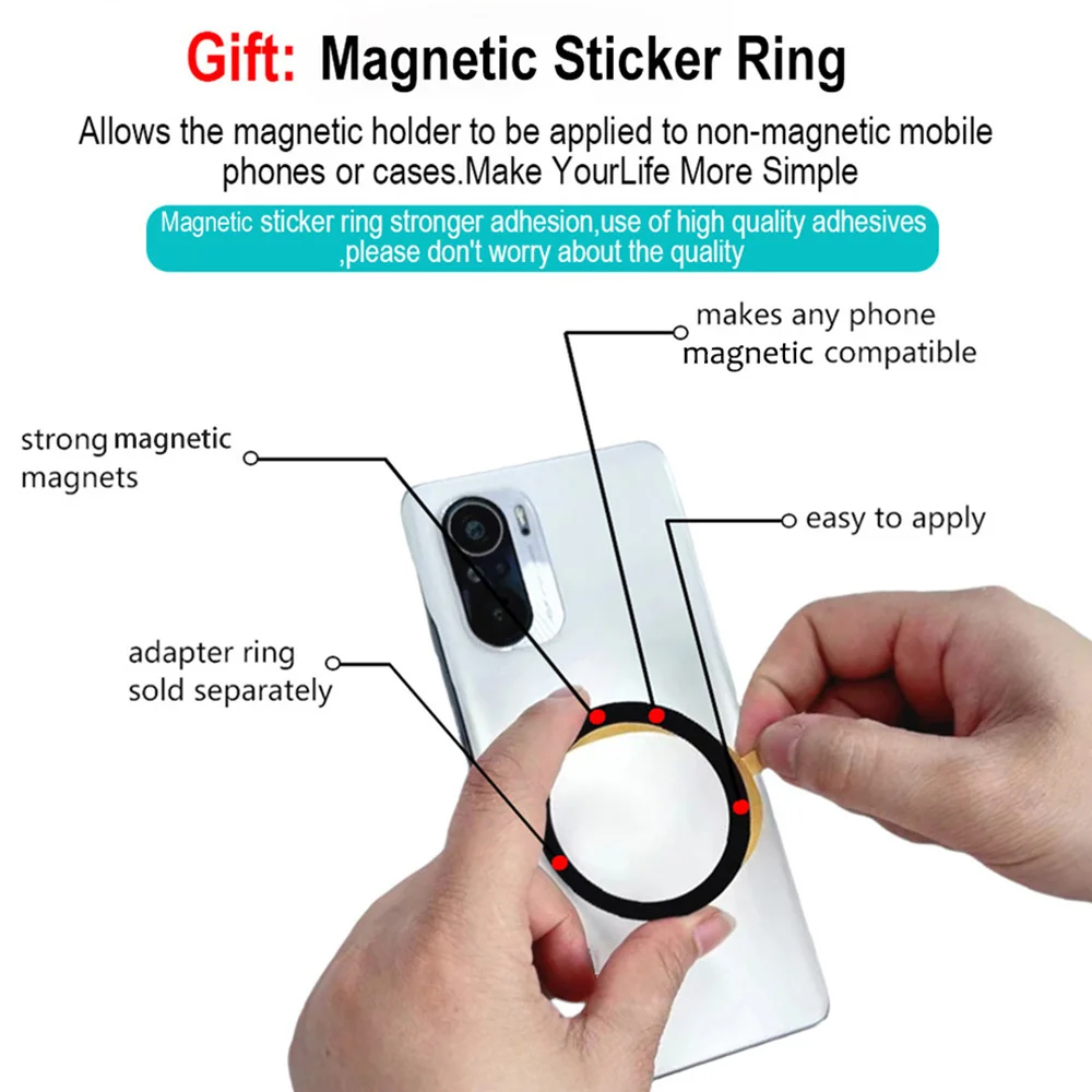 Magnetyczny uchwyt na kartę Uchwyt na telefon do iPhone'a 16 15 14 13 12 Pro Max Do Samsung Grip Finger Ring Stand Akcesoria — zdjęcie 6