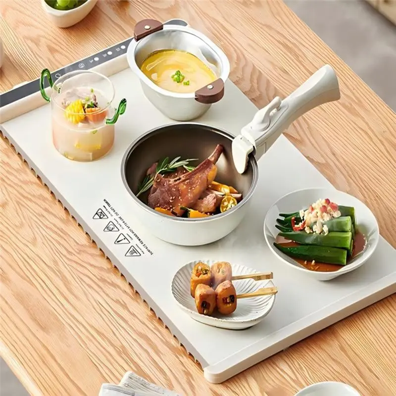 ABVI-Warming Tray Food Warmer Plate Foldable Portable Food Fast Heating Mat Electric Warmingtray With 3 Tem Setting US Plug