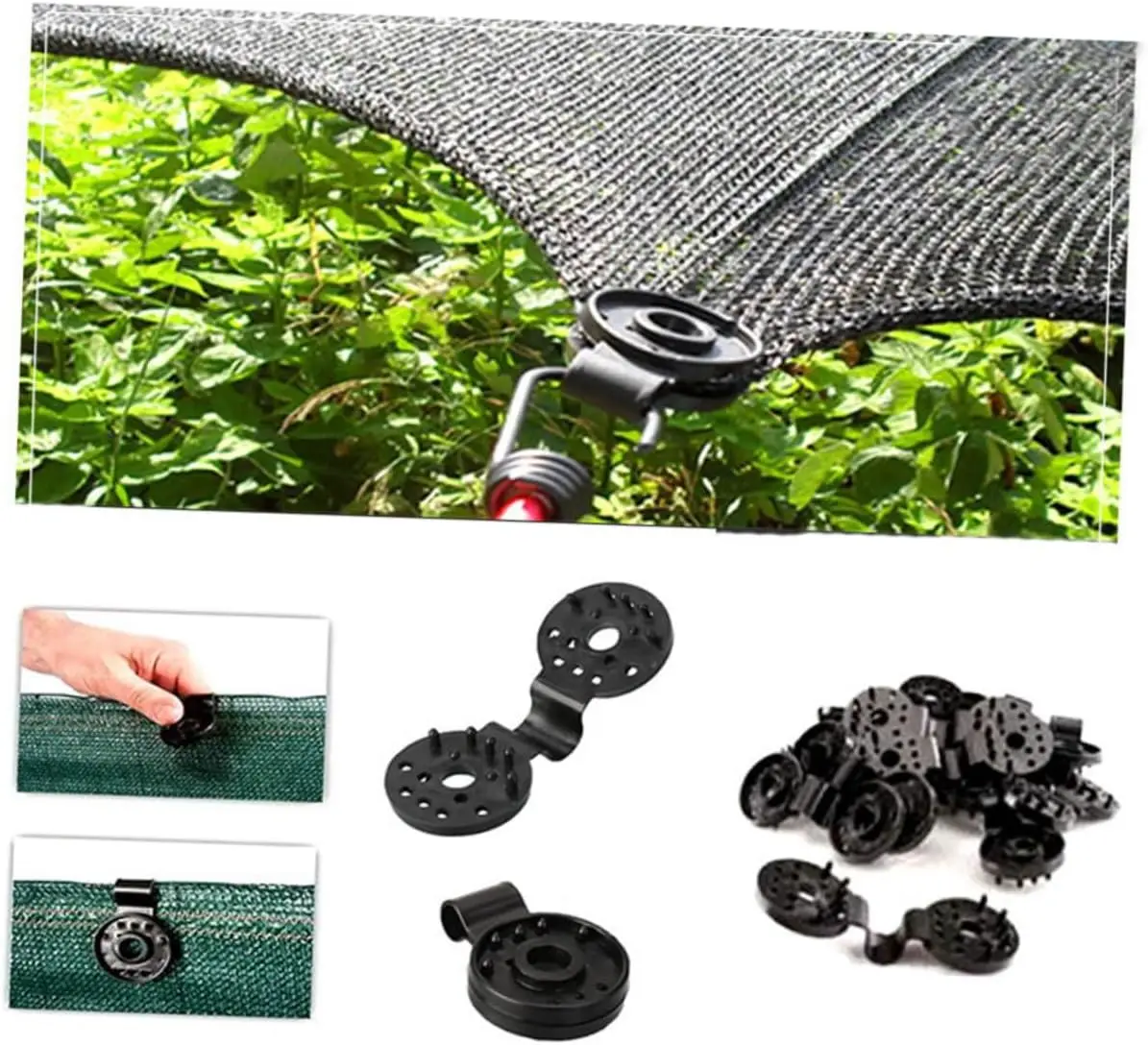 Reusable Sun Shade Clips Black Mesh Grip for Outdoor Canopy Garden Net Quick Easy Installation Wind Resistant Fasteners