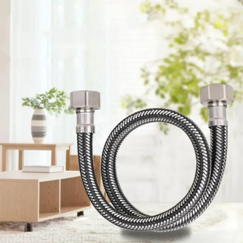 

652F Heavy Duty Water Hose Replacement Metal Flexible Woven Hose Compression Thread Connector Super for & Flexible