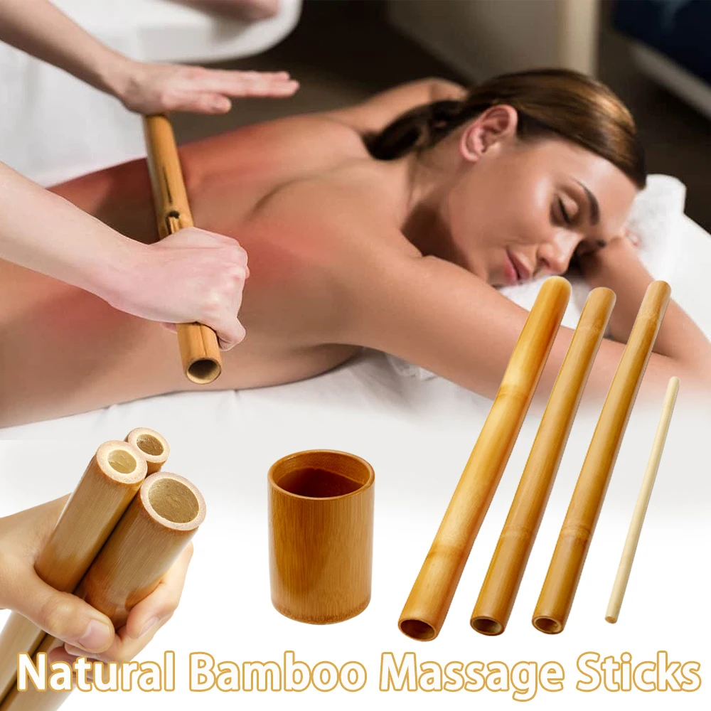 Natural Bamboo Massage Sticks Wood Therapy Anti Cellulite Gua Sha Massager Muscle Pain Relief Maderoterapia Scraping Tool