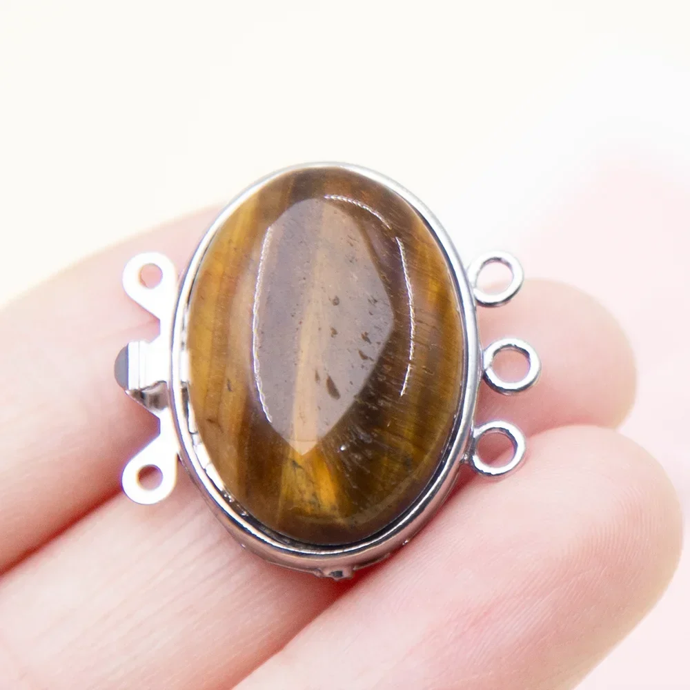 

Natural Semi Precious Stone Elliptical Shell Gold Sand 27 x 28mm Connector with 10 Materials DIY Bracelet Accessories