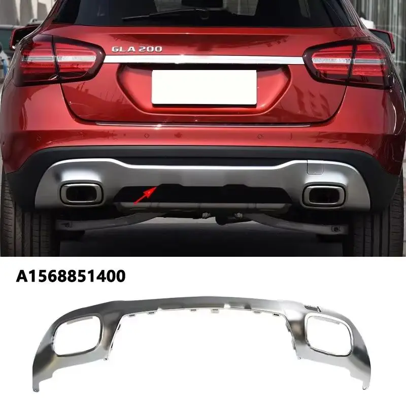 

Rear Bumper Spoiler Diffuser Chrome Trim Chromium Styling A1568851400 For Mercedes Benz GLA Class X156 W156 Matte Pearl Nickel