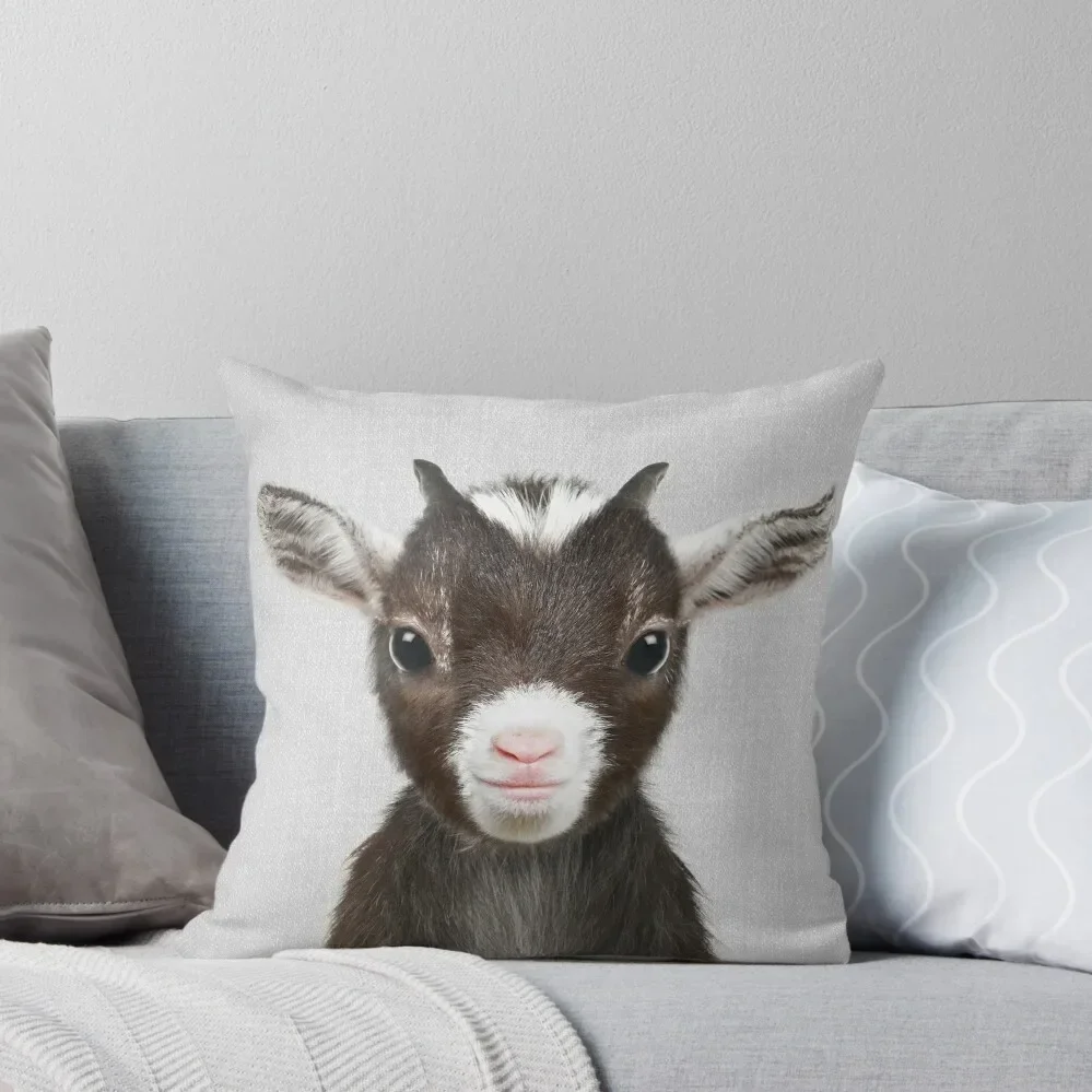 Baby Goat - Colorful Throw Pillow Luxury Living Room Decorative Cushions Luxury Pillow Cover Pillow