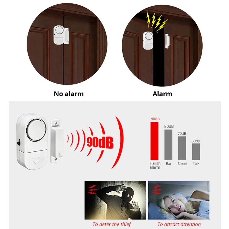 KERUI Independent Door Sensor Magnetic Sensor Wireless Home Window Door Entry Anti Thief Security Alarm 90dB