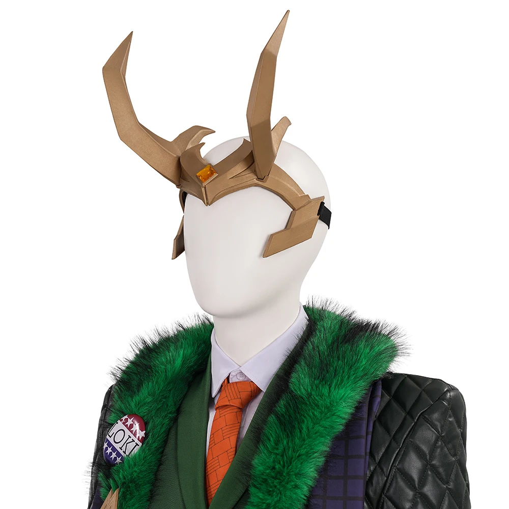 

Game Disguise President Loki Cosplay Costume Mens Battle Suit Shirt Vest Coat Pants Full Set Halloween Carnival Party Outfits
