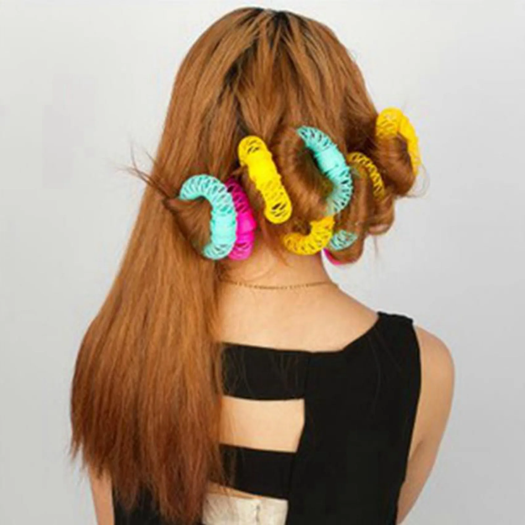 Fashion 16Pcs Magic Hair Curler Spiral Curls Roller Donuts Curl Hair Styling Tool Hair Accessories