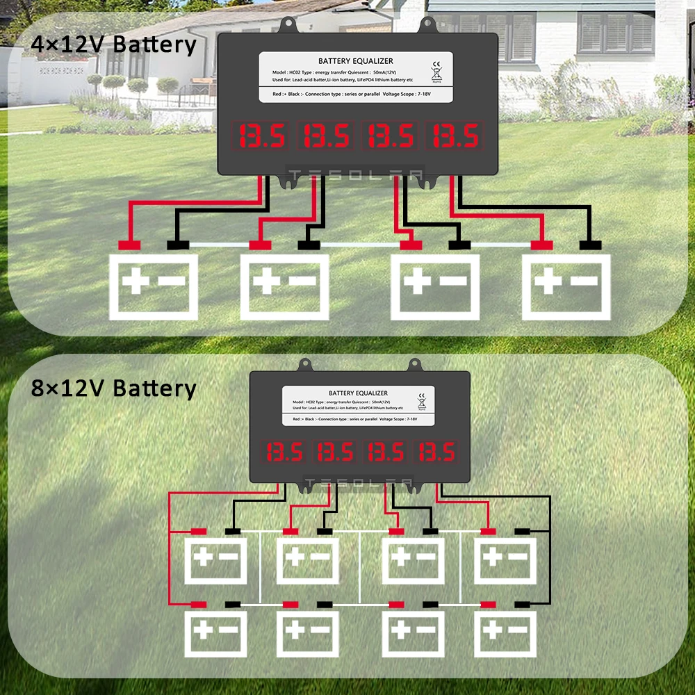 Battery Equalizer LED Display For N x 12V Batteries Balancer 24V 48 V Voltage Balance Battery Charger Regulators Series Parallel