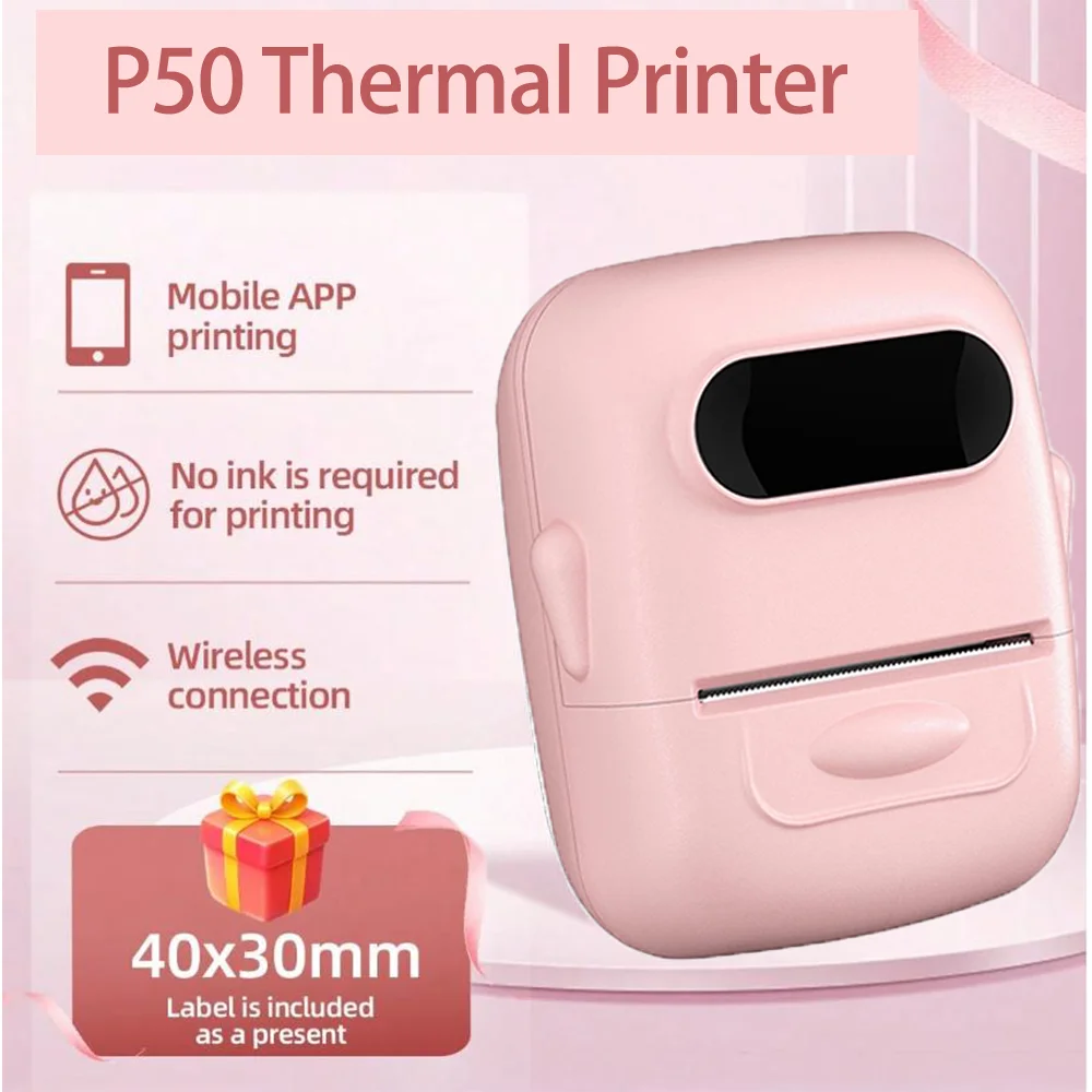 Marklife Thermal Label Printer P50 Bluetooth Sticker Printer Waterproof Tear-Resistant Stickers For Gift/Diy Creative/Marking