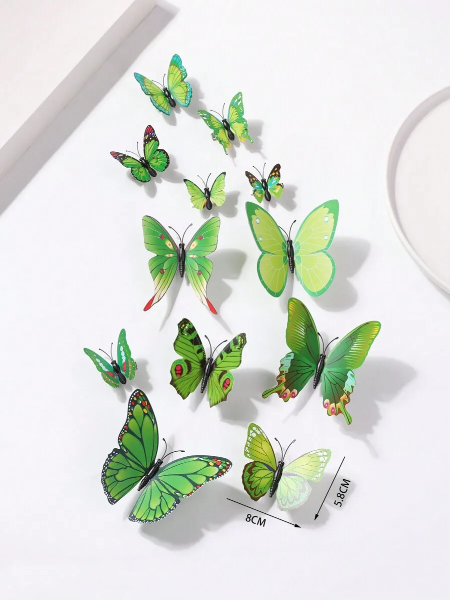 

12pcs 3D Butterfly Hair Clips Decorative Claw Barrettes For Women