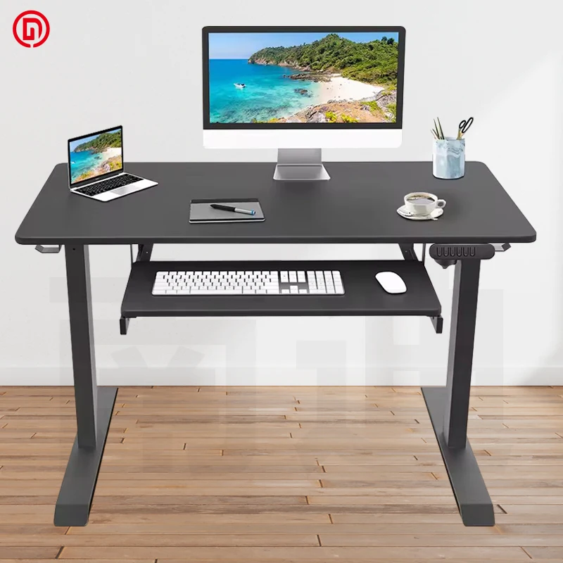 Durable Electric Standing Motorized Lift Rising Desk Convertible and Extendable Ergonomic Metal Computer Desk Adjustable