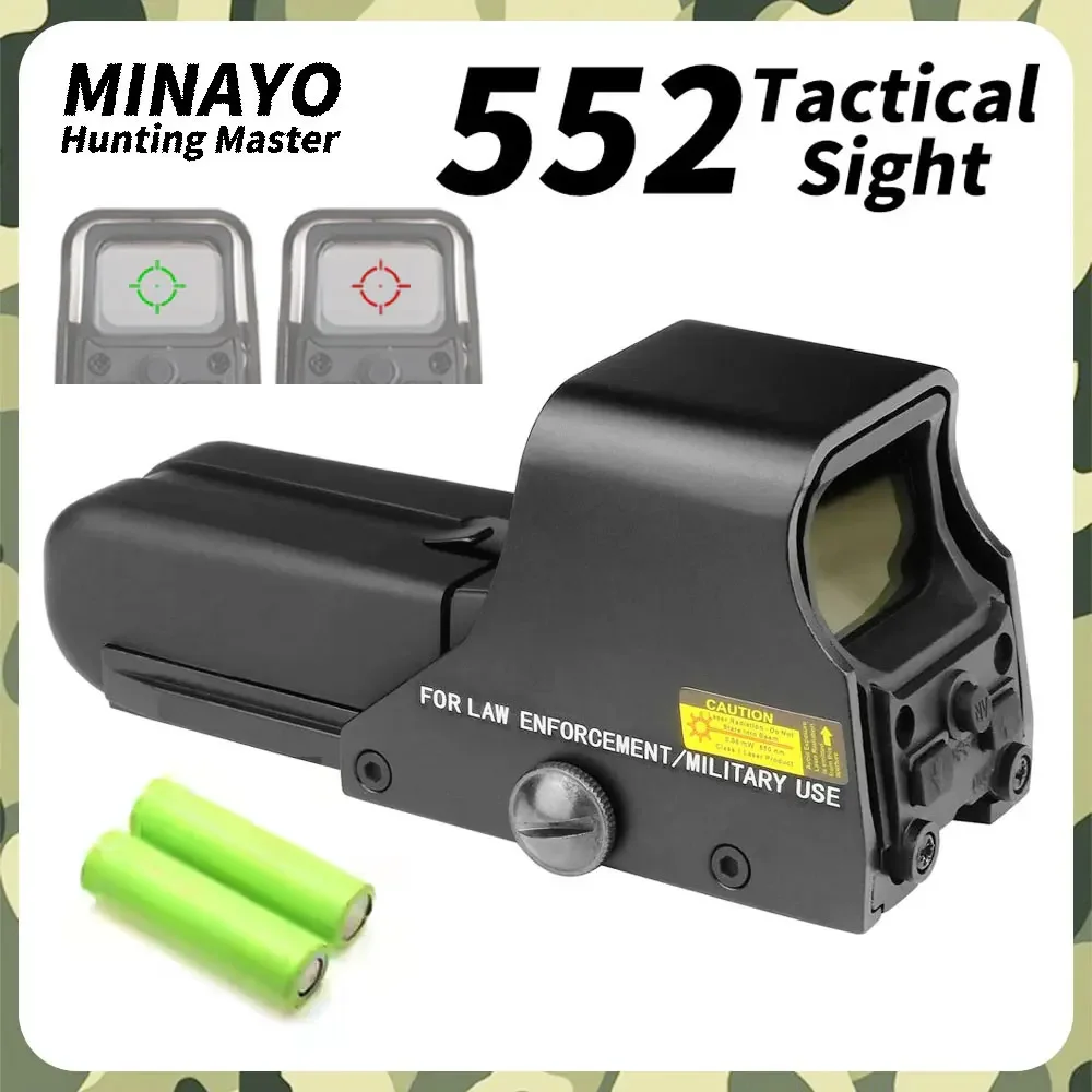 552 Tactical Red Dot Sights Holo Reflex Sight for Rifle 20mm Picatinny Rail No Magnification Parallax Outdoor Hunting Shockproof