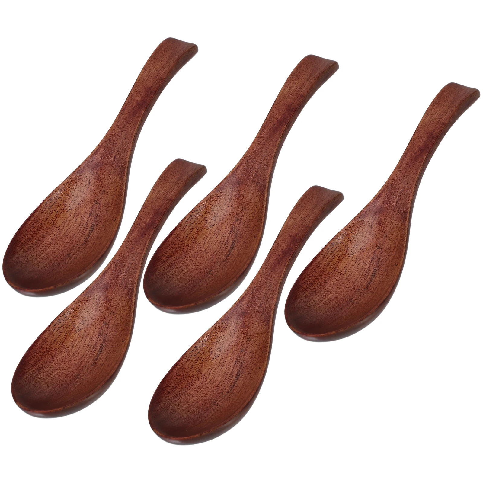 

5pcs Wooden Dry Rice Spoon Long Handle Sturdy Wood Japanese Design Soup Spoon Kitchen Utensil Easy Clean Versatile Use