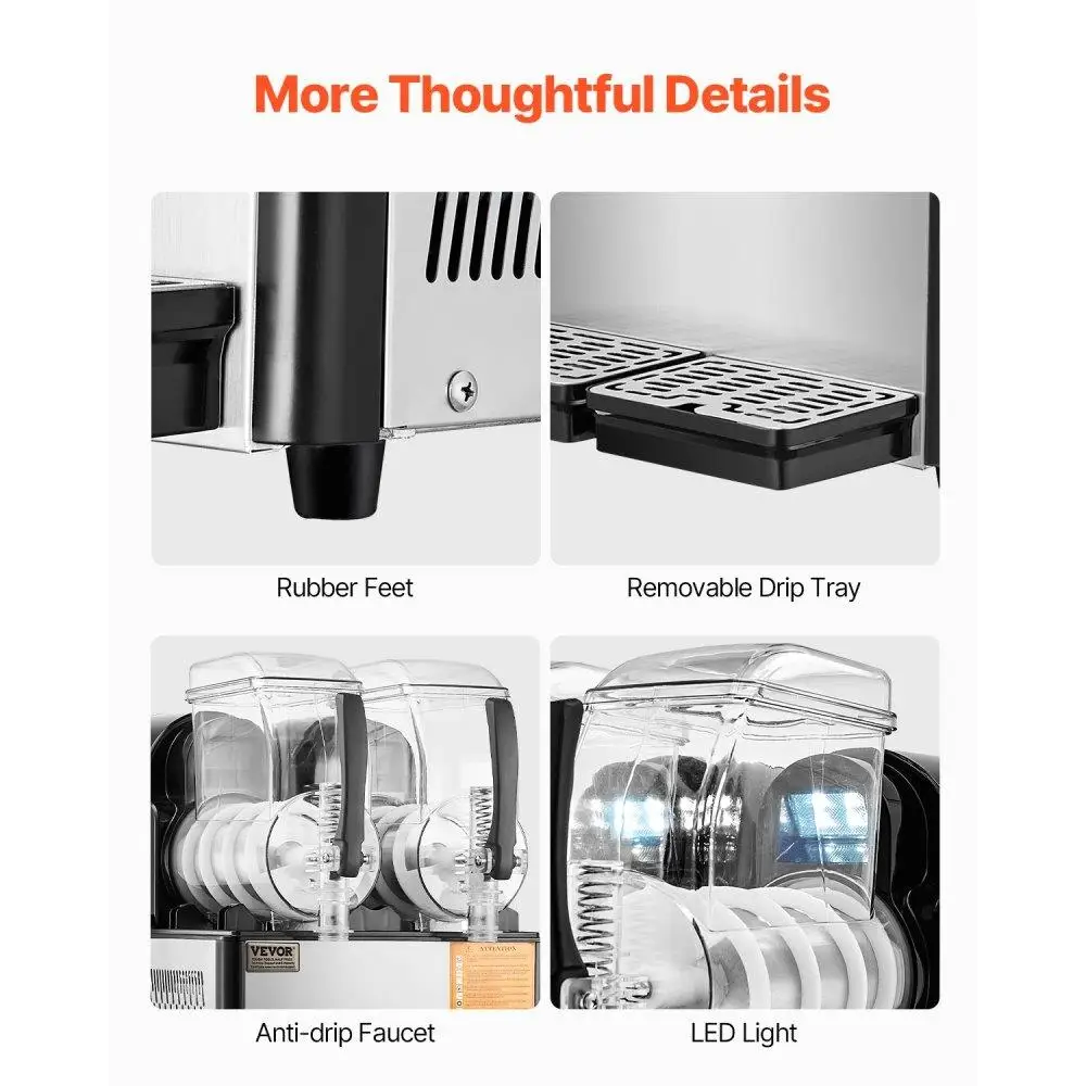 4Lデュアルタンク スラッシーマシン フローズンドリンクメーカー マルガリータ、スムージー、カクテル用