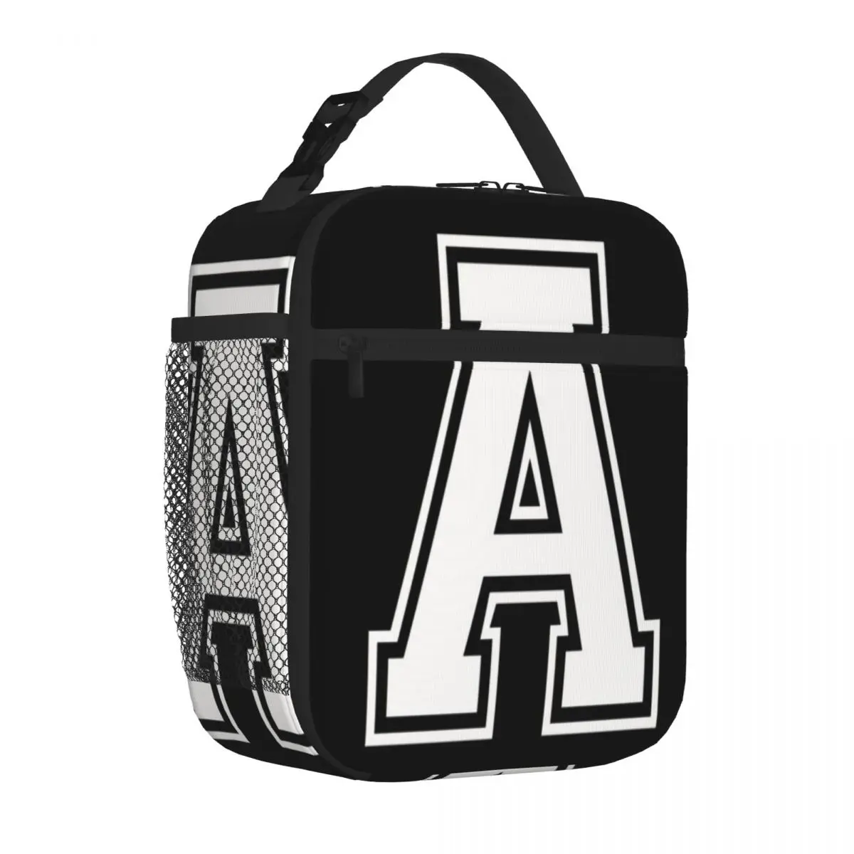 Bestselling Letter - A (white) Nylon Texture Nylon Lunch Bag Business Travel Meal Outdoor Lunch Bag