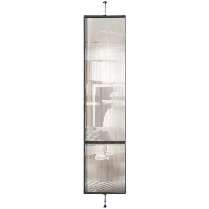 

Modern Nordic Glass Partition Wrought Iron Screen Stainless Steel Entry Door Light Shielding Living Room Decor