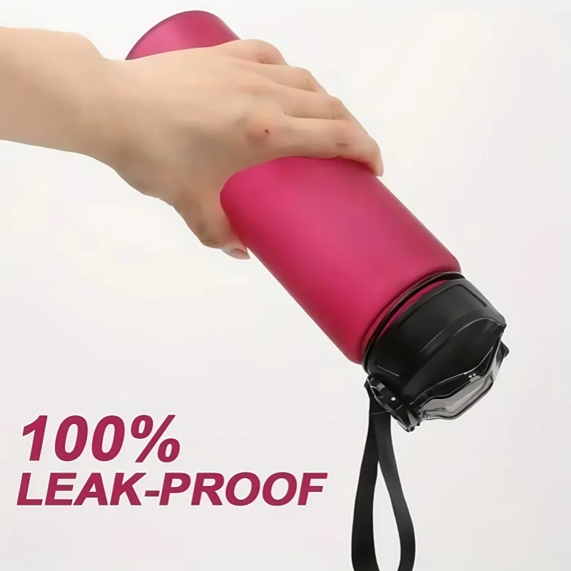 750ML Portable Water Bottle Motivational Sports Water bottle with Time Marker Leak-proof Cup for Outdoor Sport Fitness BPA Free