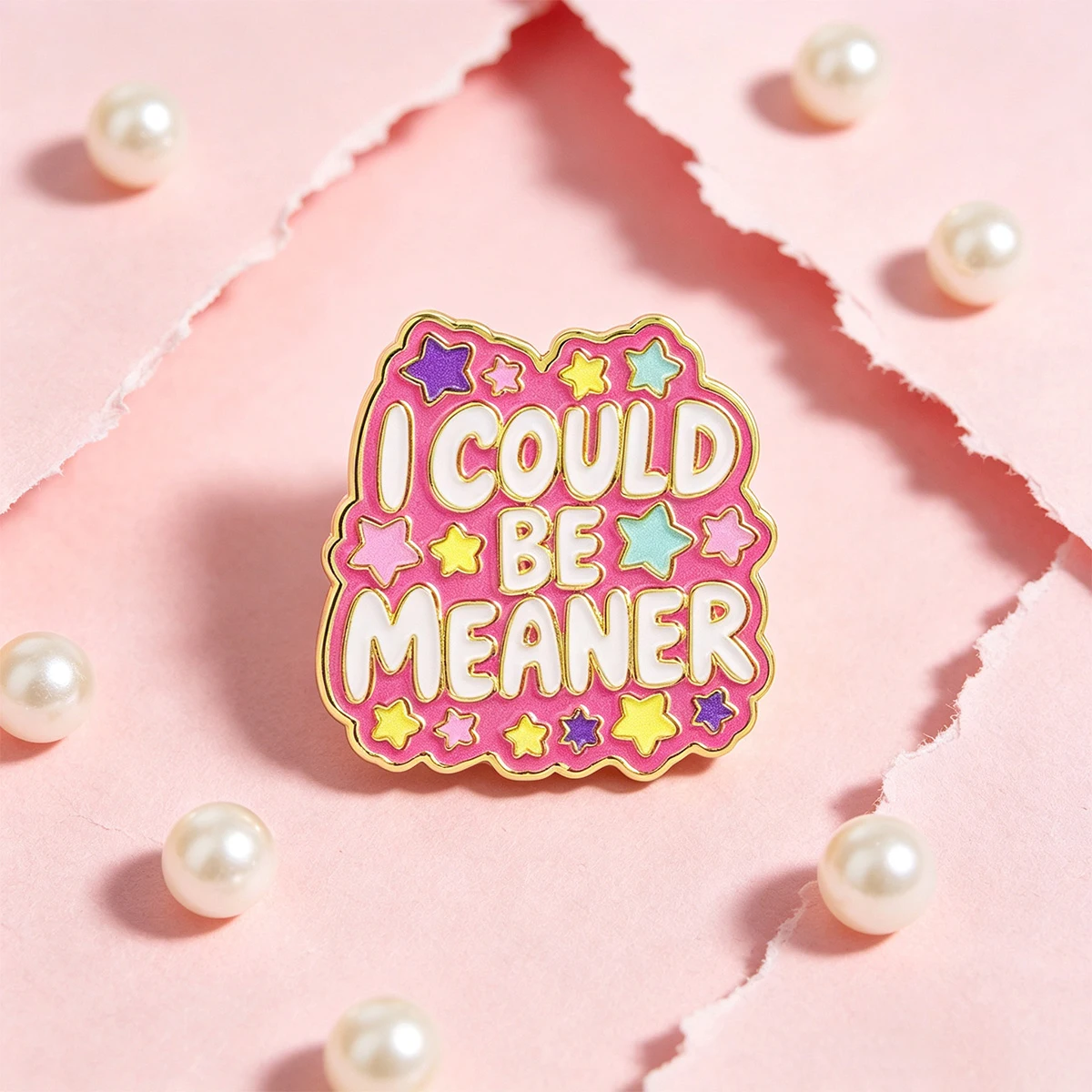 9 Stück Lustige Zitat-Emaille-Pins "I Could Be Meaner" Bunte Stern-Anstecknadel für Jeans, Rucksack, Humorvolles Accessoire, Geschenk – Detail 5