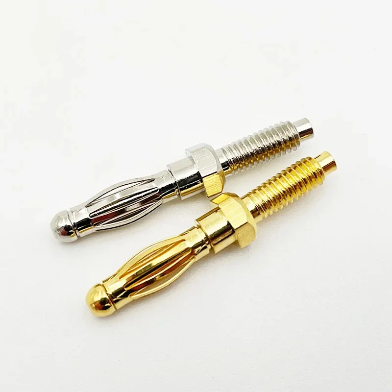 20PCS Lantern Type  4mm Banana Plug With M4 Thread Male Connectors Audio Plug Cold Pressure Solderless Electric DIY