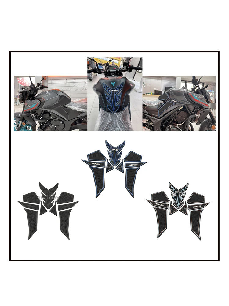 

For YAMAHA MT03 MT-03 Motorcycle Tank Pad Protector Sticker Decal Gas Knee Grip Tank Traction Pad Side new model 20-22