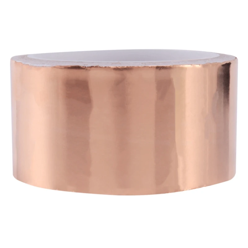 2Pcs 50Mmx10m EMI Copper Adhesive Copper Foil Copper Tape Self-Adhesive Tape Roll