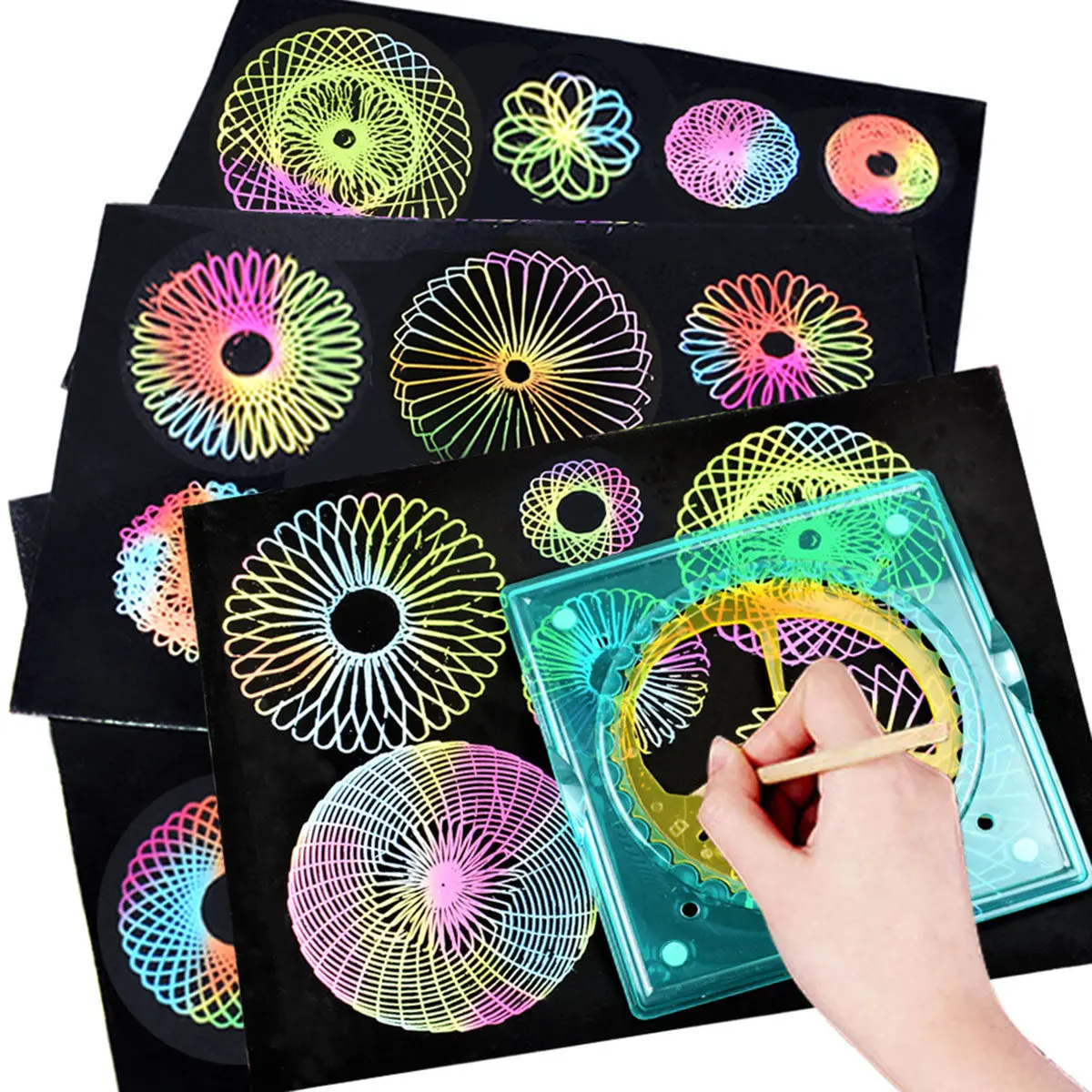 11Pcs Multifunction Graphic Drawing Kit Set Creative Spiral Design Tool for Brain Hands on Training Parent Activity