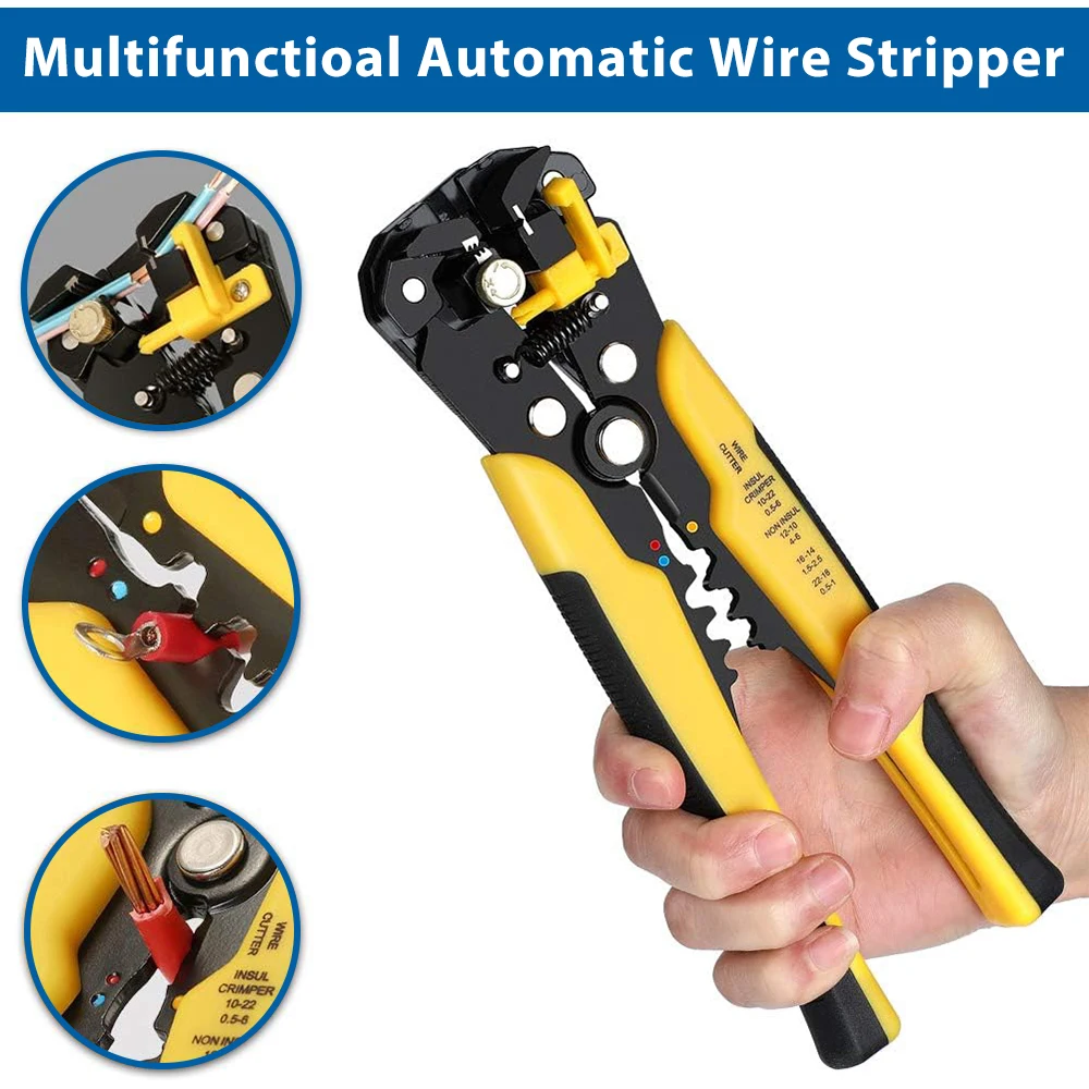 Automatic Wire Stripping Tool Self-adjusting Wire Stripper Cable Cutter Crimper Cutting Pliers Tool for Industry LK-AA412