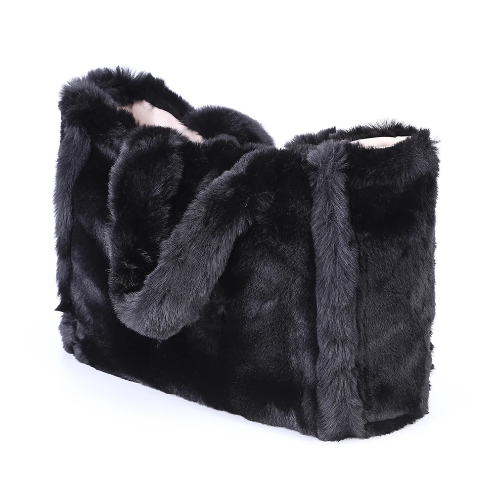 Warm Plush Soft Handbags Autumn/Winter Fluffy Tote Bag for Women 2023 Faux Fur Luxury Chain Crossbody Bags Designer Shoulder Bag