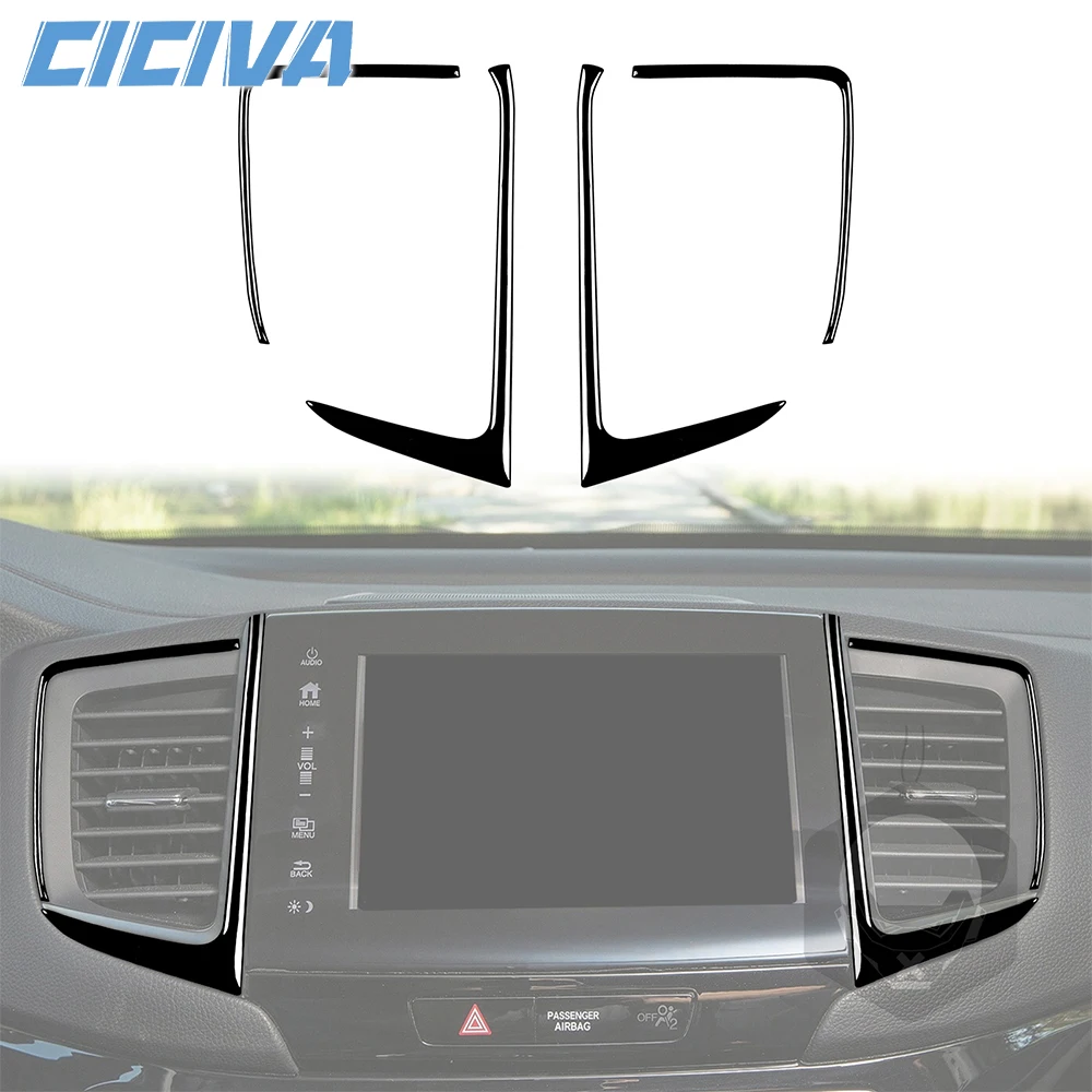 

For Honda Ridgeline 2017-2020 Piano Black Centre Air conditioning vent Panel Cover Car inside Trim Accessories Sticker