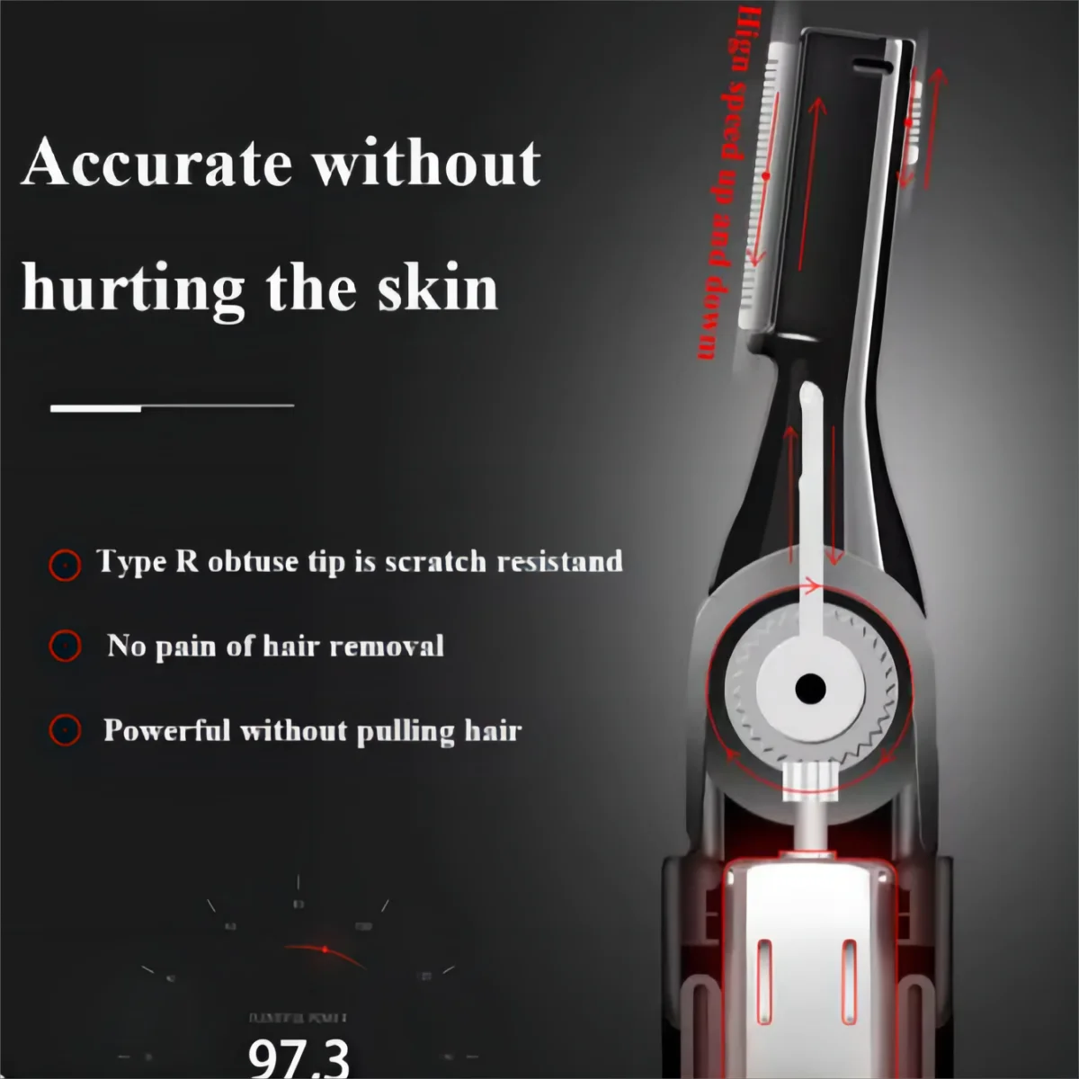 آلة تشذيب الحواجب الكهربائية المحمولة ، أدوات الحلاقة ، تشكيل الحاجب ، الحلاقة مع Duals ، القاطع ، تصميم الرأس ، قابل للغسل ، الشعر