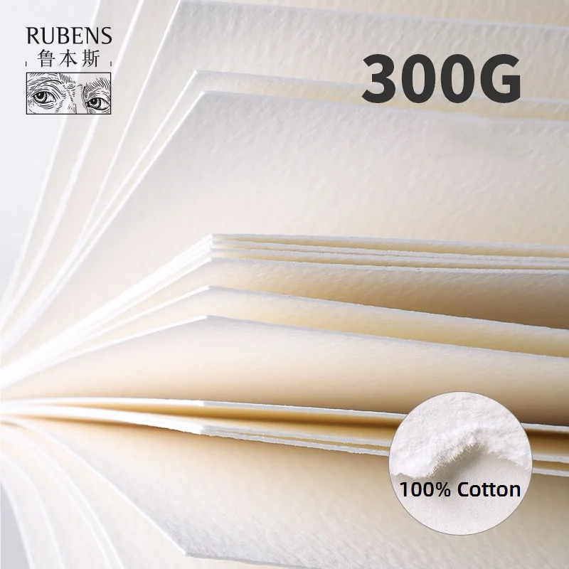 Libro de pintura de acuarela Paul Rubens, cuaderno de bocetos de papel de acuarela prensado en frío de alta absorción, 100% algodón, 300gsm, 20 hojas