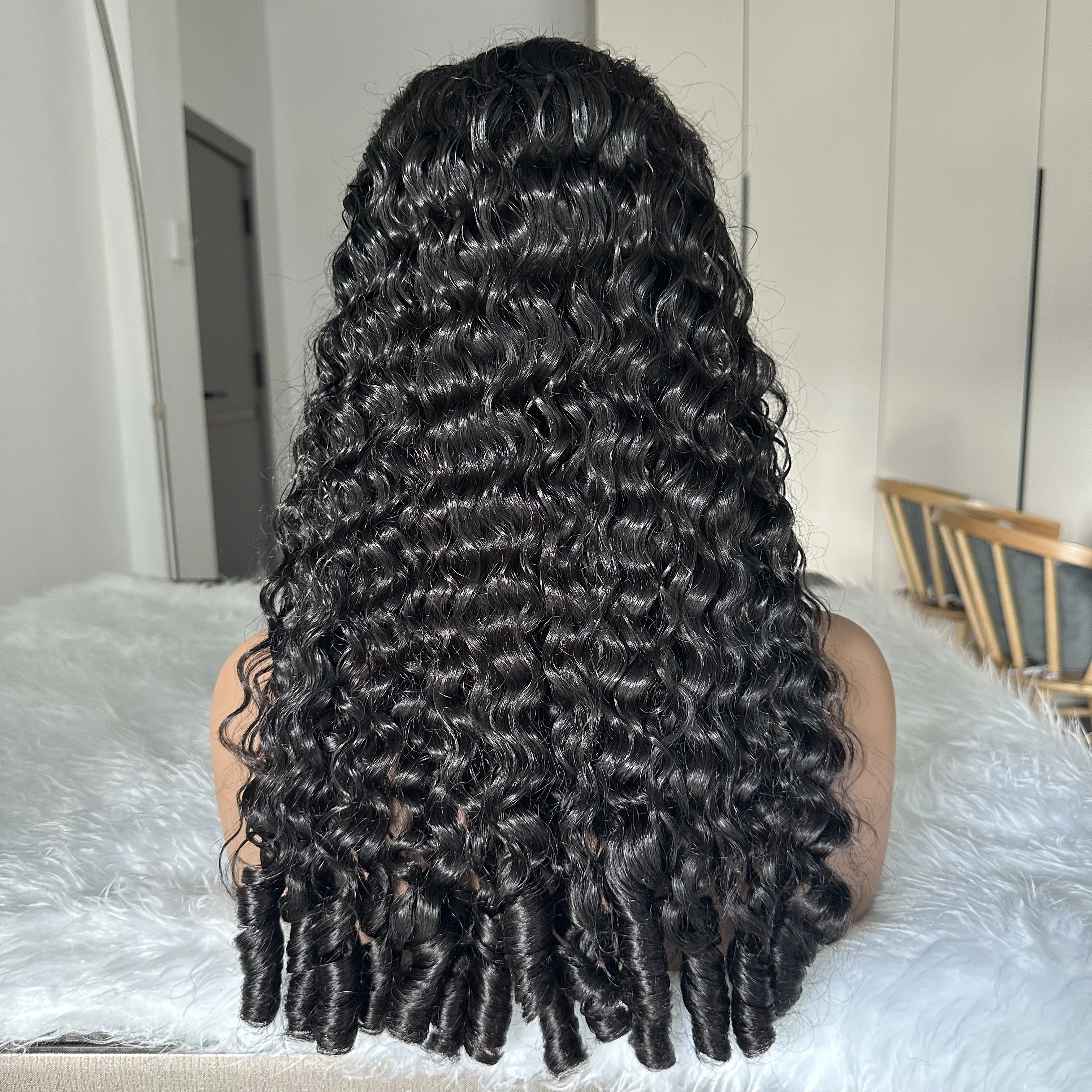 

Burmese Curly Human Hair Wig 13X6 Lace Front Wigs Human Hair 200% Density Transparent Lace Front Wig