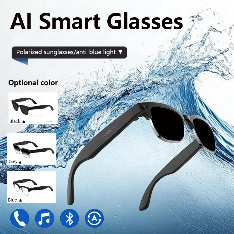 

AI Photo Video Smart Glasses 800W HD Pixel Voice Call Translation Picture Recognition Bluetooth WIFI Transmission Smart Glasses