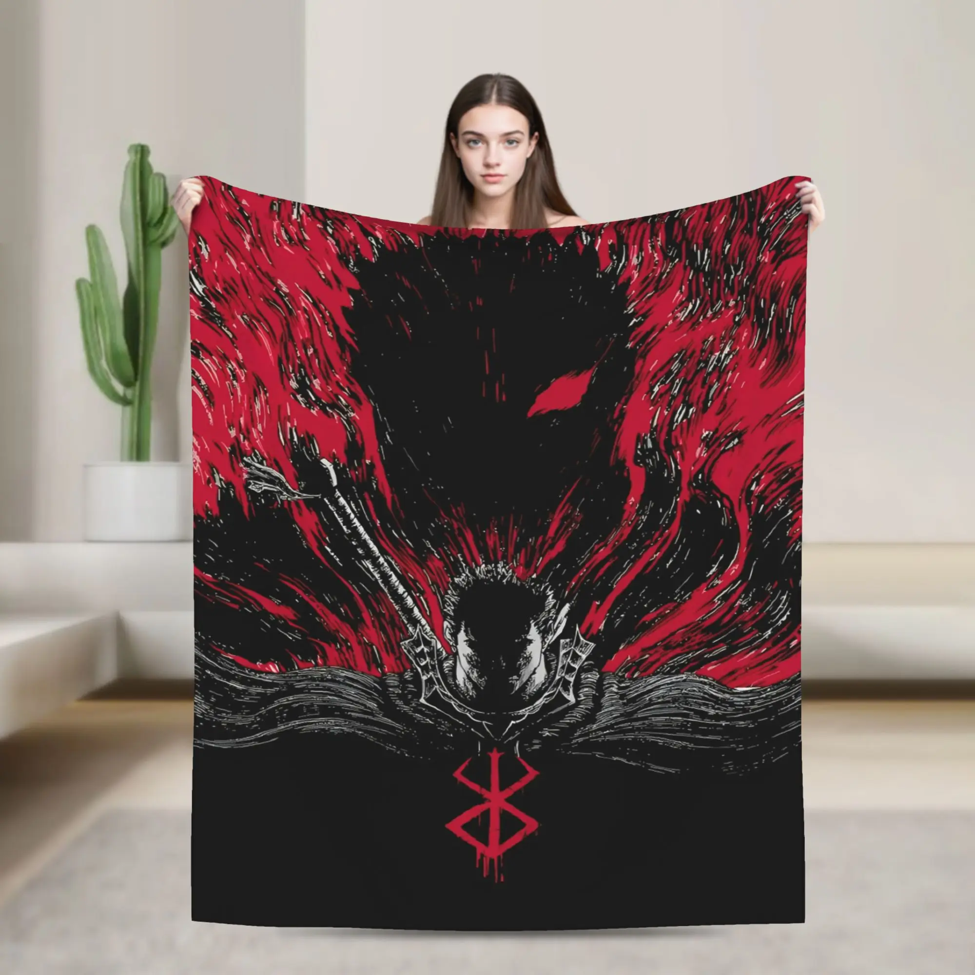 Anime Blanket Warm Soft Novelty B-Berserks Plush Bedding Throws For Home Decor Travel Office Flannel Bedspread Bed Cover