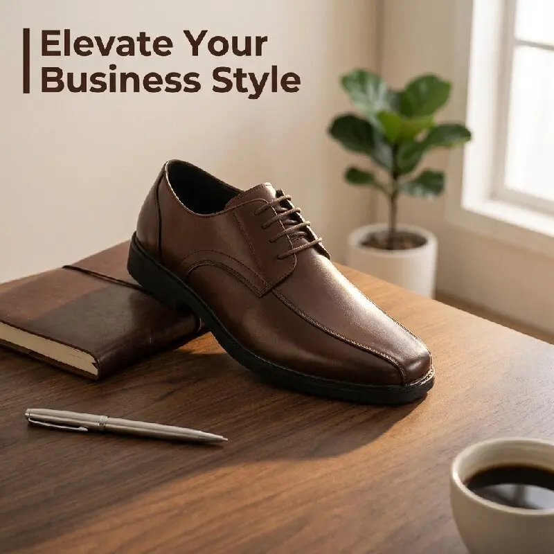 

Men Formal Leather Shoes Black-brown Color British Casual Lace-up Business Shoes European Wedding Banquet Party Shoes Size 38-46