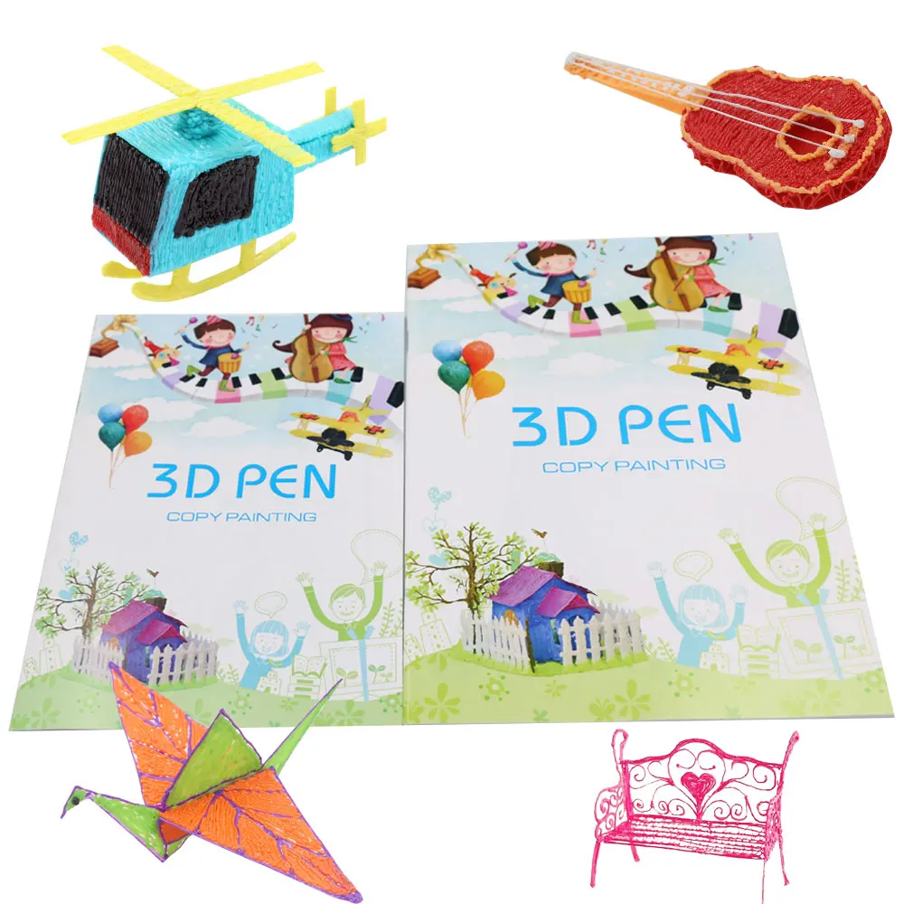 

3D Printing Pen Drawing Book Reusable Colorful 40 Pattern Thick Paper Clear Plate Painting Graffiti Template for 3D Pen Kid Gift