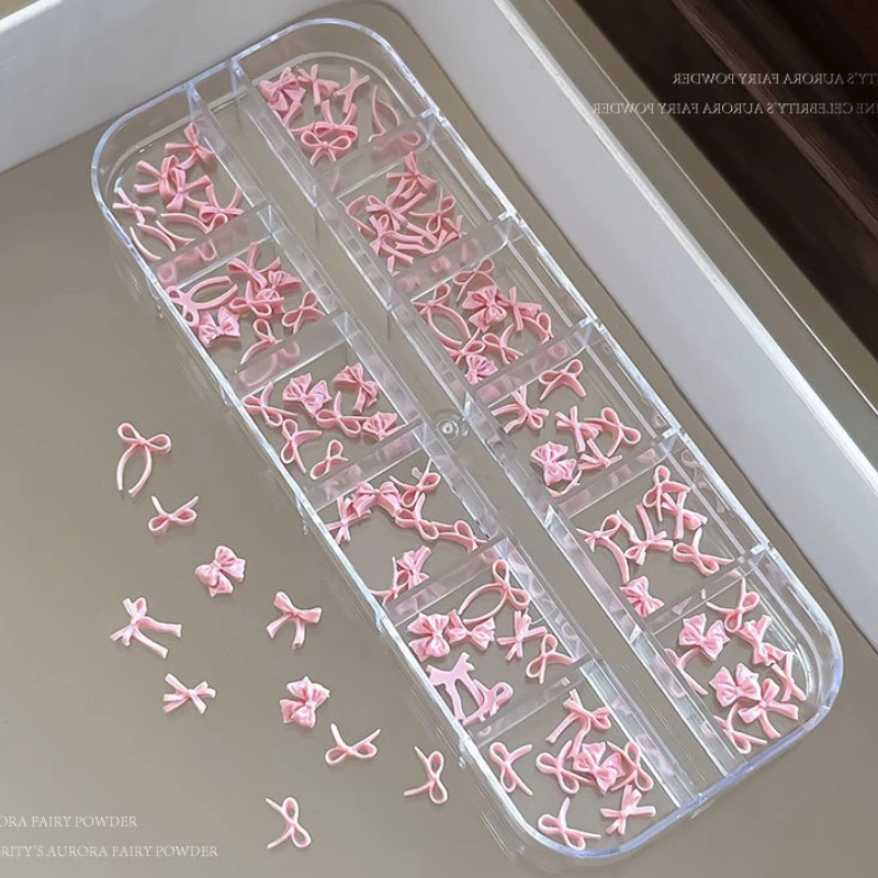 Bianco Rosa Nero Bowknot Farfalla Leopardo Papillon Nastro Cuore Perla Natale Fiocchi di neve Stella Accessori per nail art Decorazioni