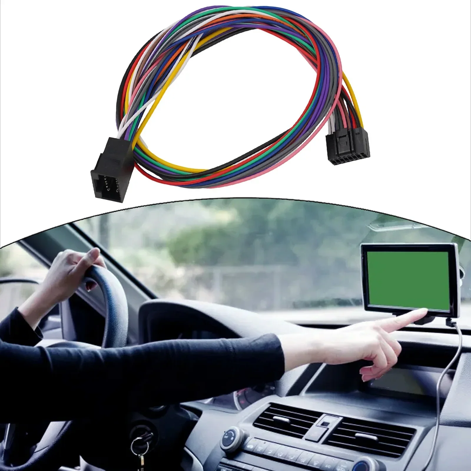 16 Pin Car Stereo Radio ISO Harness Extension Cable 60cm Power Cable Steering Wheel Control Adapter Cable For Android