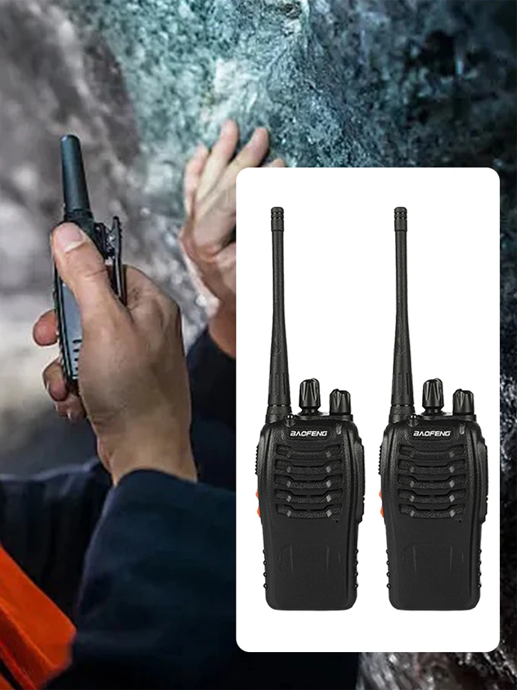 Walkie Talkie de doble banda BF-888S, Walkie Talkie portátil de largo alcance, Radio de caza, Walkie Talkie para acampar y hacer senderismo, 2 uds.